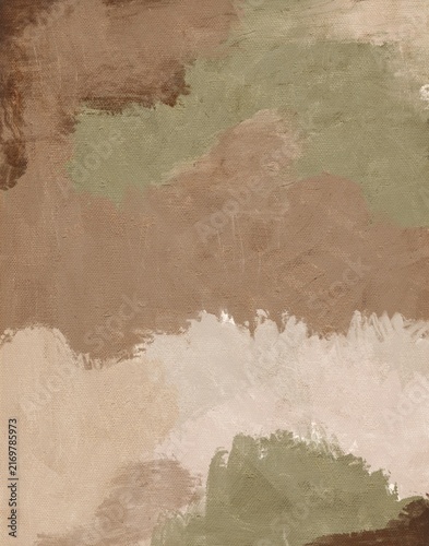 Quadro su tela Abstract earth tone painted Gouache Background with visible canvas texture