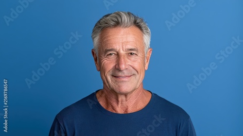 Smiling Man in Blue Shirt