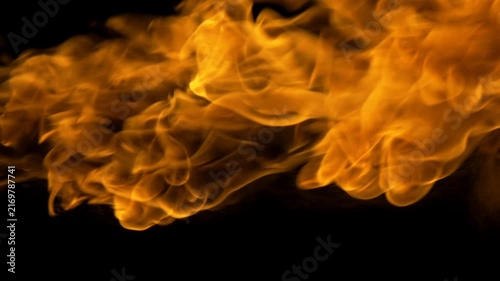 Powerful Burning Fire Flames with Rising Smoke and Glowing Embers