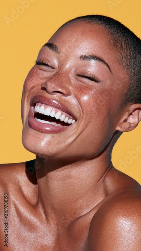 Happy Woman with Smiling Expression