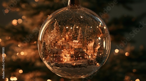 Christmas Village Globe Decoration