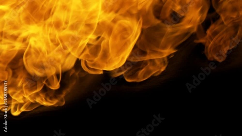 Powerful Burning Fire Flames with Rising Smoke and Glowing Embers