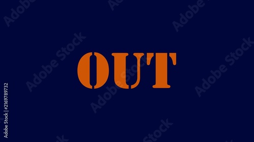 Orange Out text animation on dark blue background for motion graphics and video editing.