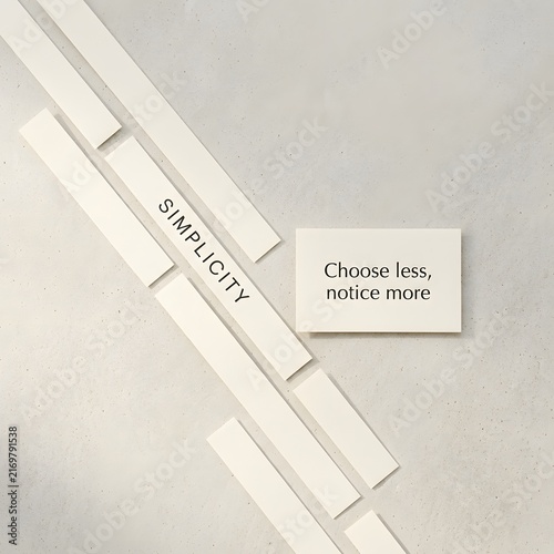 Minimalist Design with Inspirational Quote on Simplicity in Beige