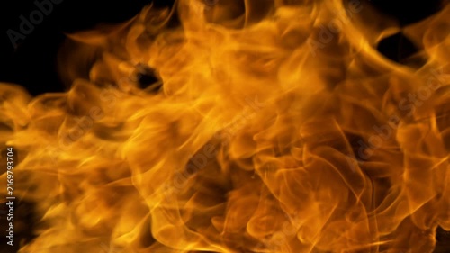 Powerful Burning Fire Flames with Rising Smoke and Glowing Embers