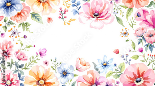 Dreamy Garden Blossoms Watercolor Vector Design