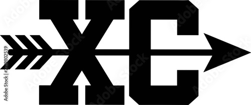 Cross Country XC Typography with Arrow svg