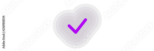 Neon glow check mark no background. Isolated transparent PNG UI icon overlay for Photoshop and video.