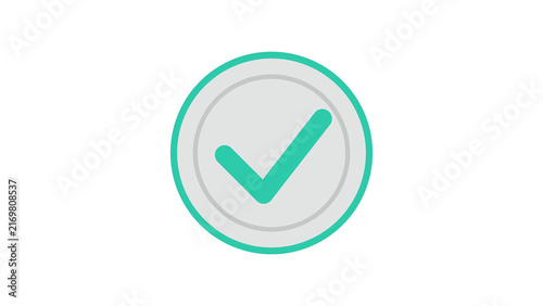 Outlined double ring check mark ghost. Isolated transparent PNG UI icon overlay for Photoshop and video.