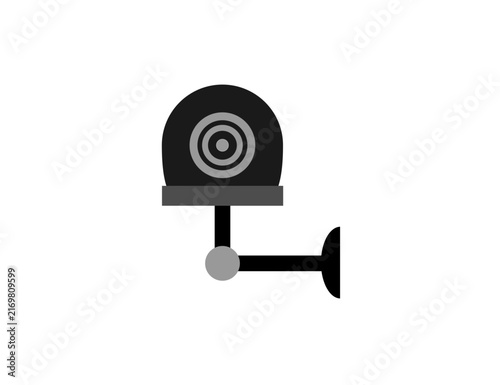 Wall-Mounted Security Camera Icon With Lens for Surveillance CCTV Monitoring and Protection.