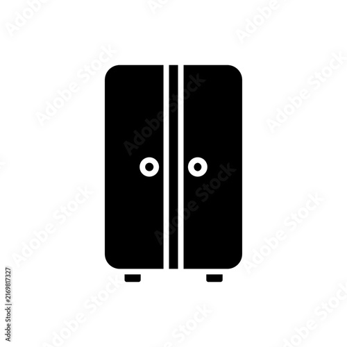 Two Door Wardrobe Furniture Icon for Home Storage