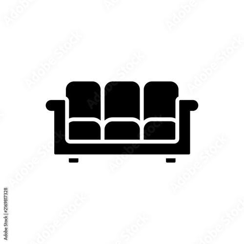 Red Sofa Furniture Icon for Living Room Interior