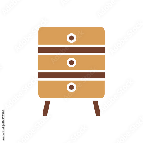 Vintage Chest of Drawers Furniture Icon
