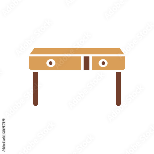 Wooden Console Table Furniture Icon for Home Interior