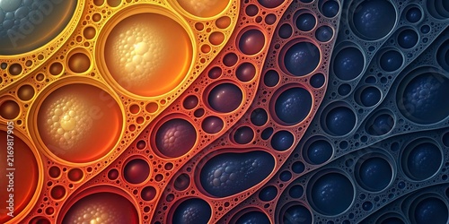 Colorful Abstract Oil Spill Pattern with Bubbles and Swirls