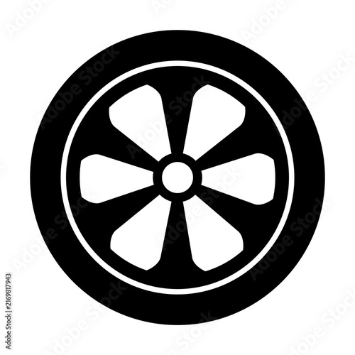 Car tires icon flat image