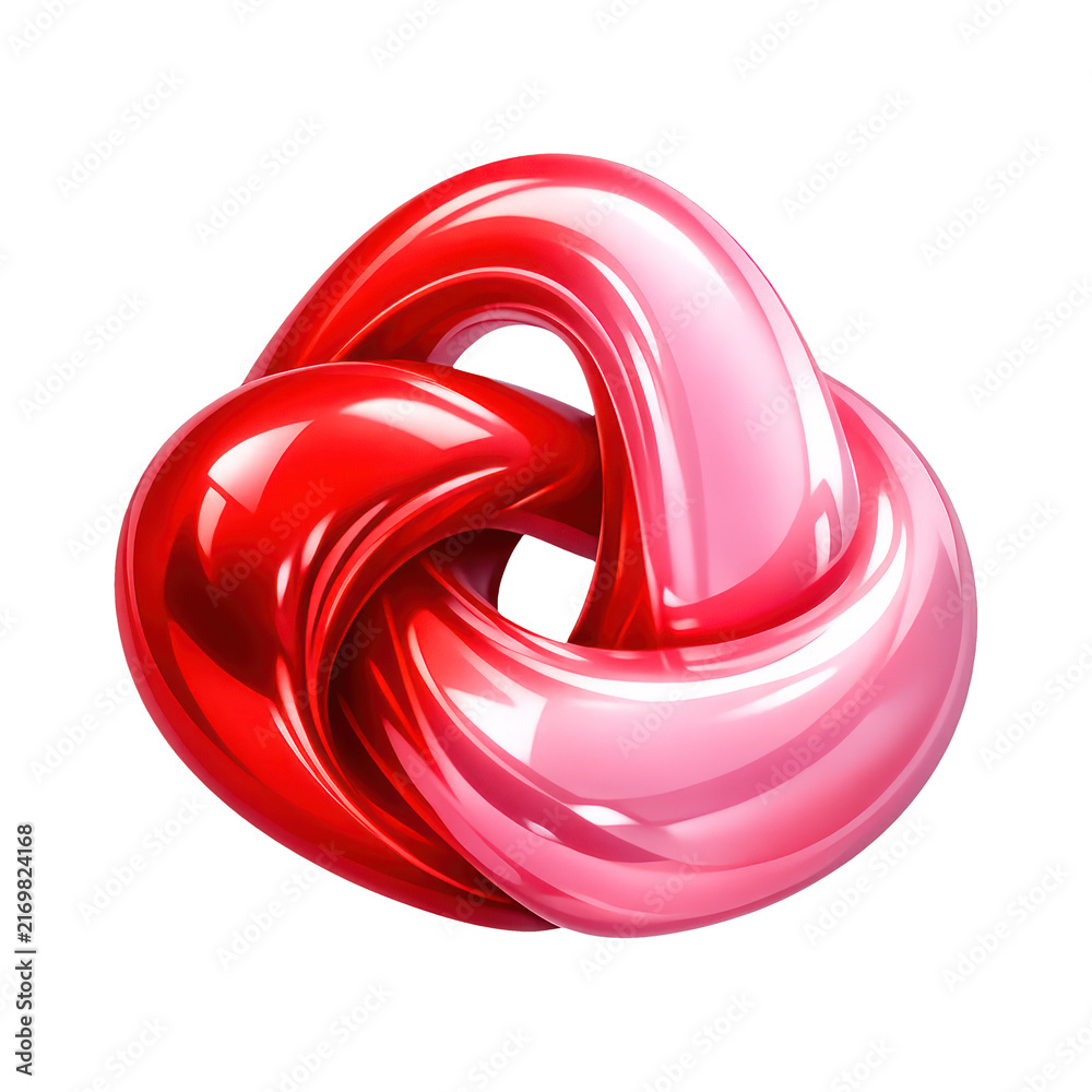 Naklejka premium PNG Glossy intertwined red pink
