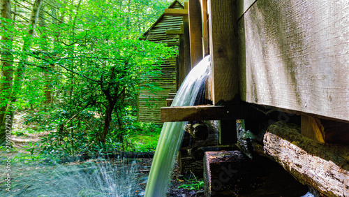 Obraz na płótnie Water Running From The Wooden Flume at The Historic John P
