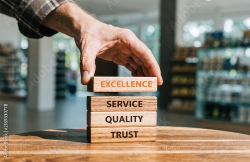 Business Concept Excellence Service Quality and Trust.