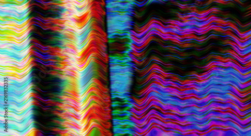 Abstract colorful glitch wave distortion texture background