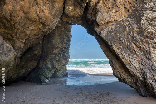 Adraga beach, Rock formation, Colares, Sintra-Cascais Natural Park, Portugal