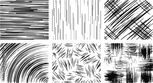 Hand drawn vector doodle sketch patterns featuring various chaotic black ink lines on white background