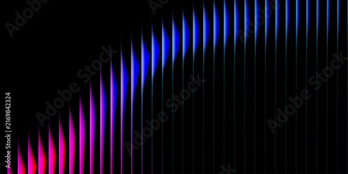 Purple pink gradient abstract background with ribbed glass effect. vibrant abstract background with luminous vertical lines showcasing a smooth gradient . Vibrant sound wave graphic design element.
