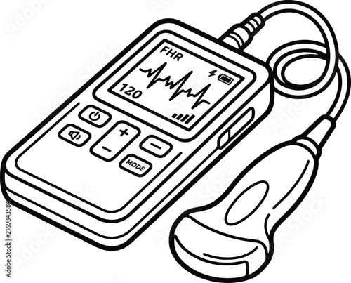 Portable Handheld Fetal Doppler Monitoring Device For Checking Baby Heart Rate During Pregnancy At Home Clinics And Professional Healthcare Settings To Ensure Safe Maternal And Prenatal Wellness
