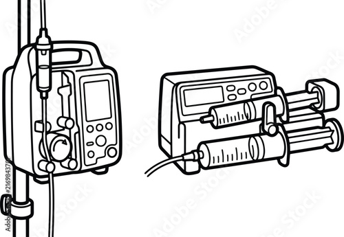 Medical infusion pumps displayed for healthcare professionals requiring precise dosage management and medication delivery systems for patients in hospitals clinics and emergency care facilities