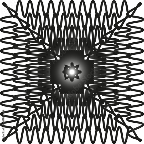Psychedelic geometric mandala star optical illusion vector