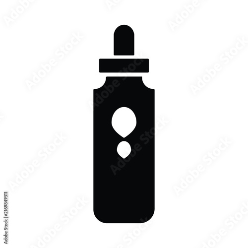 Serum dropper bottle icon minimalist cosmetic liquid drop vector illustration