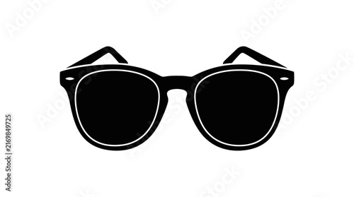 Round frame sunglasses silhouette on a white background silhouette