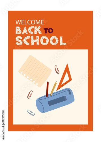 Getting ready for school, Welcome back to school design. Flat vector illustration for student lifestyle, back to school promotions