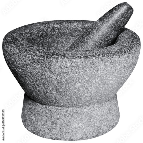 Obraz na płótnie Gray stone mortar and pestle