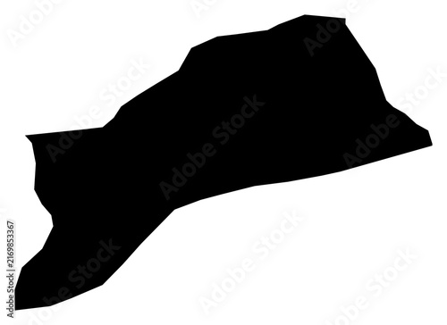 Obraz na płótnie A contour map of Sabha Governorate. Libyan governorate silhouette
