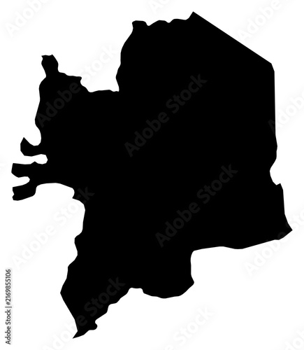 Fotografie A contour map of Kara Region. Togolese region silhouette