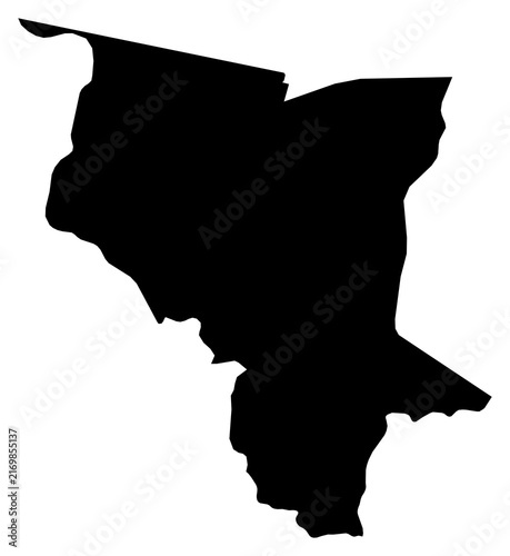 Fotografie A contour map of Savanes Region. Togolese region silhouette
