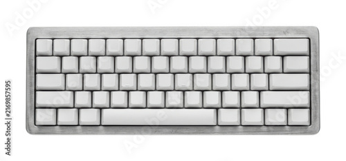 Compact White Keyboard With Metal Frame For Typing