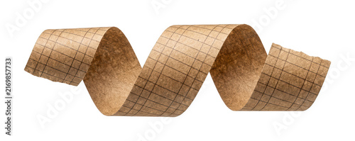Curly Brown Kraft Paper Grid Strip Design Element