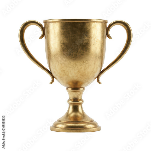 Gold Trophy Cup Isolated For Awards Ceremony Celebration