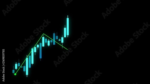 Bar trading graph financial stock market and investment, analytics chart with blue tones color and clean design.