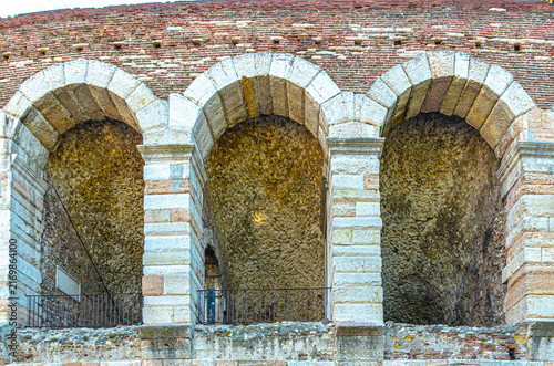 Arched bridge with corridor under it 