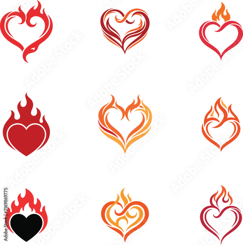 vector set of hearts