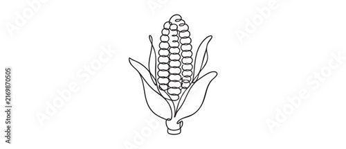 detailed corn vector icon line art illustration, a simple agricultural design line art line art vector icon