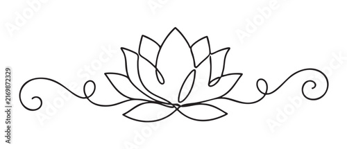 elegant lotus flower line art vector icon, a minimalist design for spiritual concepts