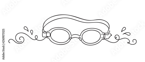 swimming goggles line art vector icon design, a minimalist illustration for aquatic
