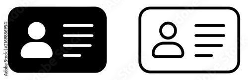 id card identification driver license icon set