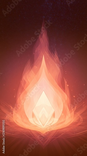 Abstract elemental illustration of geometric fire flames for signs representing heat and energy patterns.