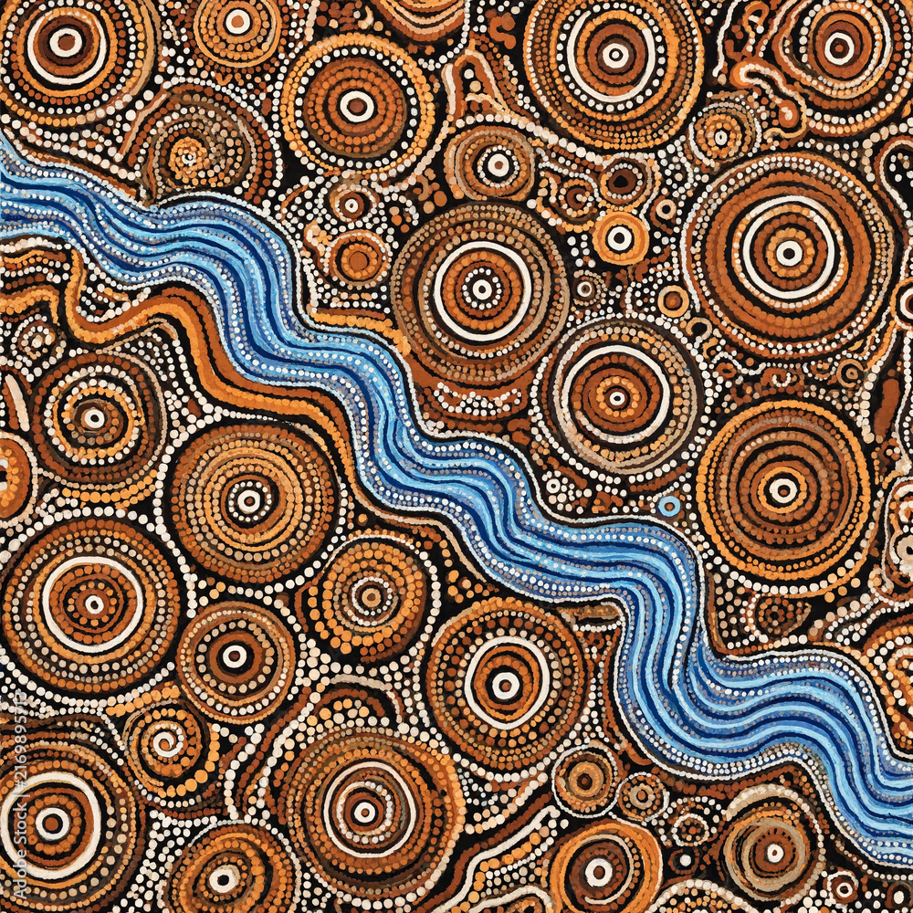 Abstract Seamless Pattern with Circles and Swirling Geometric Shapes Vintage Vector Design for Wallpaper Textile Fabric and Decorative Retro Background Surface Pattern