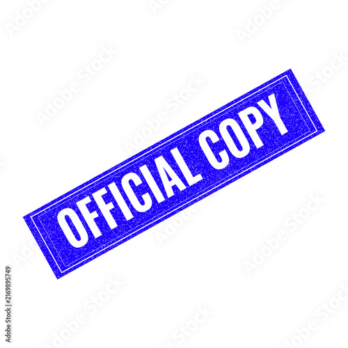 Official copy badge stamp with blue and white color scheme isolated on transparent background